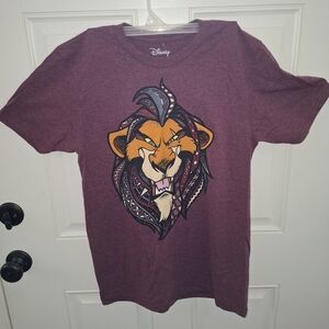 Disney Purple Short Sleeve Tee with Character Design